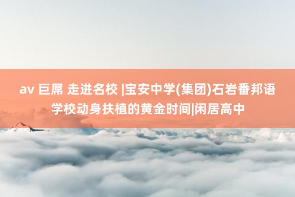 av 巨屌 走进名校 |宝安中学(集团)石岩番邦语学校动身扶植的黄金时间|闲居高中
